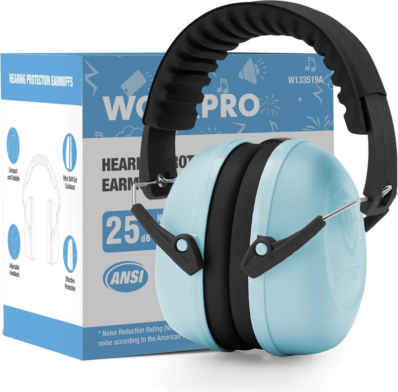 WORKPRO سماعات إلغاء الضوضاء للأطفال، NRR 25dB حماية أذن الأطفال، سماعات تخفيض الضوضاء للتوحد - Image 1